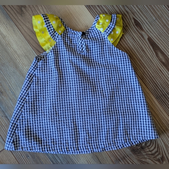 Blueberi Boulevard Baby Girl Spring Summer Sunflower Gingham Sun Dress 18 Months - Picture 2 of 3
